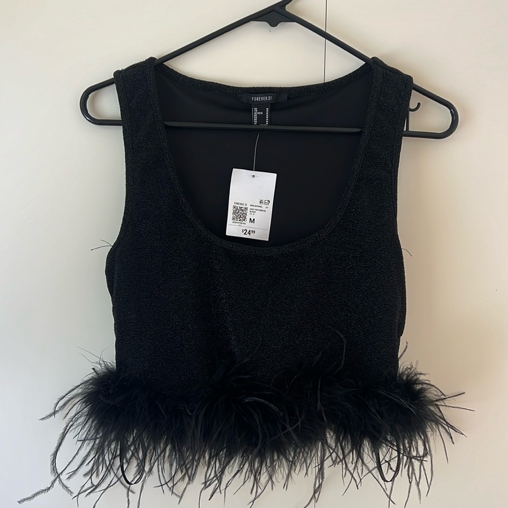 Mix & Match 2 for $25: NWT Forever 21 Feather Crop Top